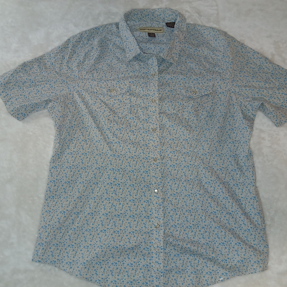 Bit & Bridle Blue Floral Blouse